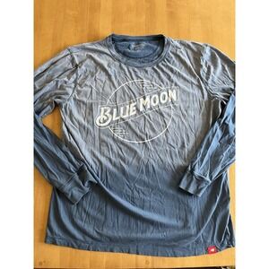 Sportiqe Blue Moon Beer Long Sleeve T Shirt Men's 3XL Blue Graphic‎ Cotton